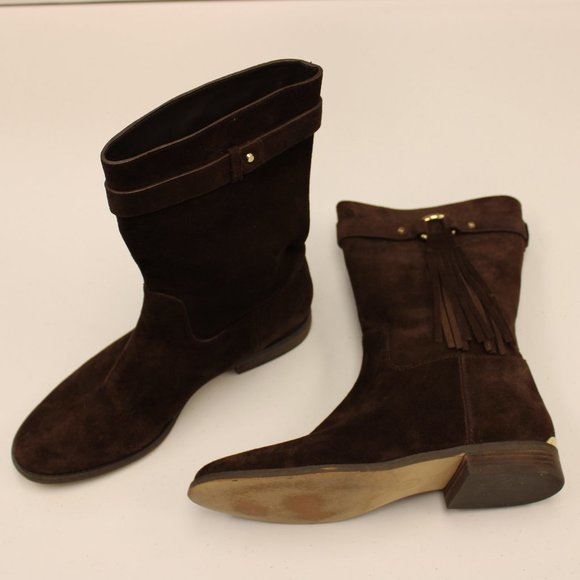 Michael Kors dark brown suede boot with fringe - Picture 3 of 8